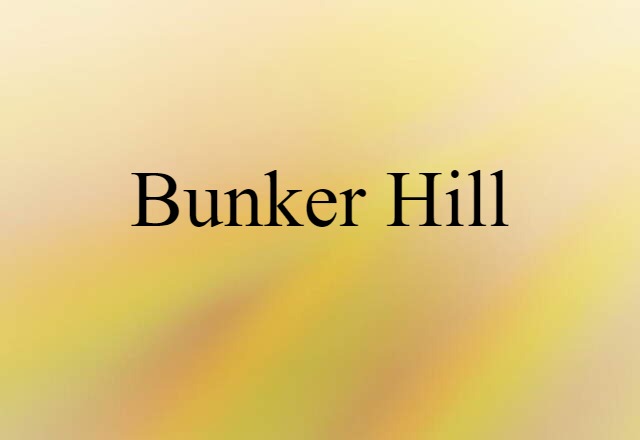 Bunker Hill (noun) Definition, Meaning & Examples