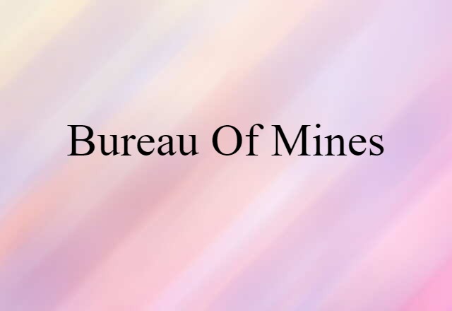 Bureau Of Mines (noun) Definition, Meaning & Examples