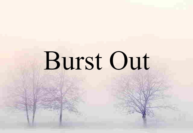 burst out