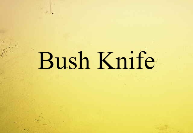 Bush Knife (noun) Definition, Meaning & Examples