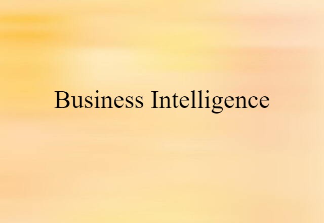 Business Intelligence (noun) Definition, Meaning & Examples