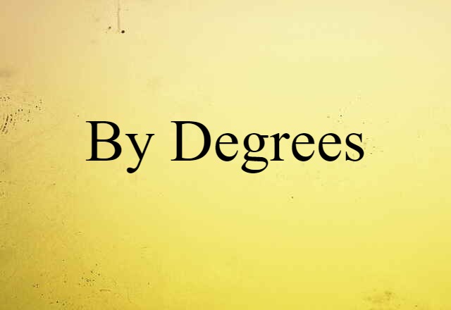 By Degrees (noun) Definition, Meaning & Examples