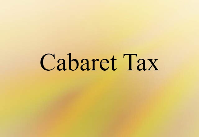 cabaret tax