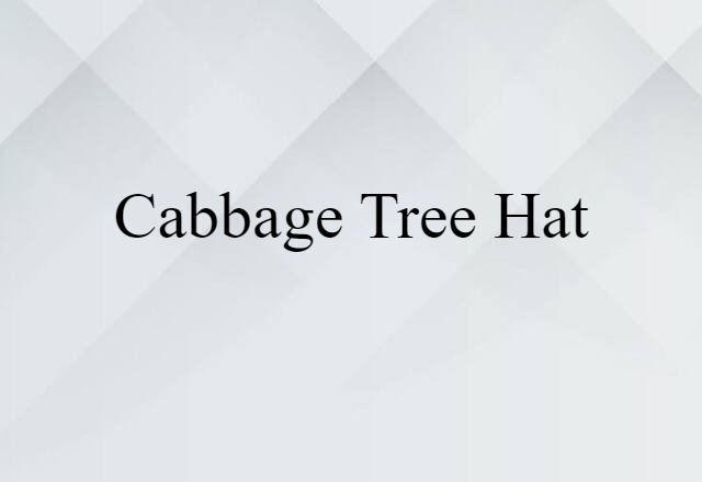 cabbage-tree hat