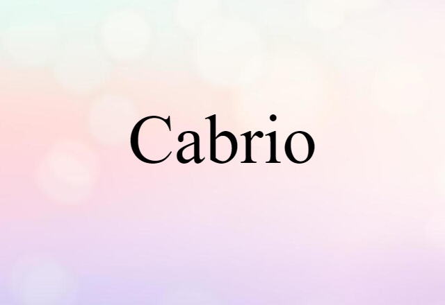 Cabrio (noun) Definition, Meaning & Examples