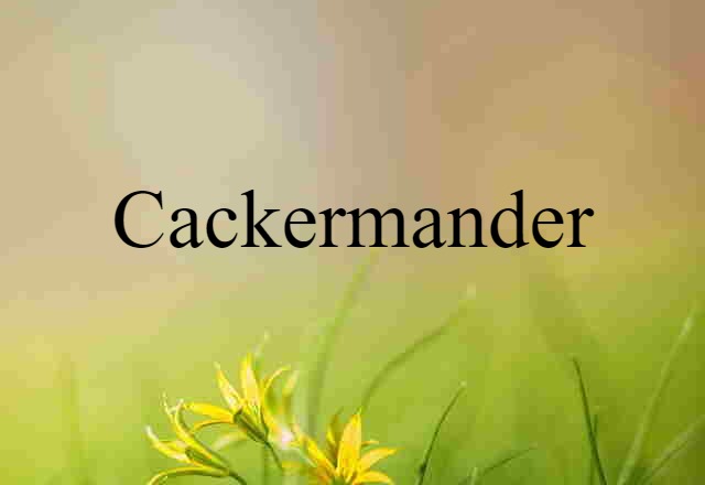 Cackermander (noun) Definition, Meaning & Examples