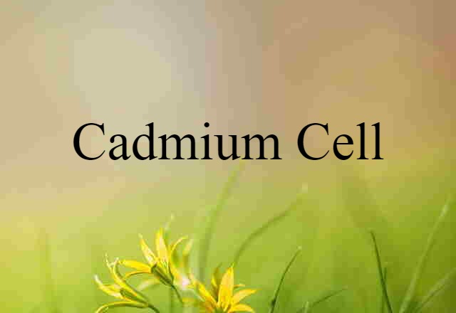 Cadmium Cell (noun) Definition, Meaning & Examples