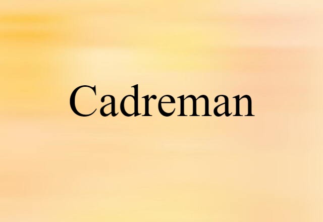 Cadreman (noun) Definition, Meaning & Examples