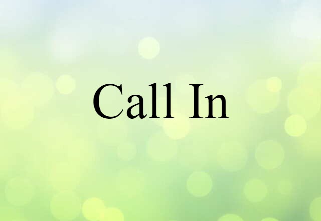 Call In (noun) Definition, Meaning & Examples