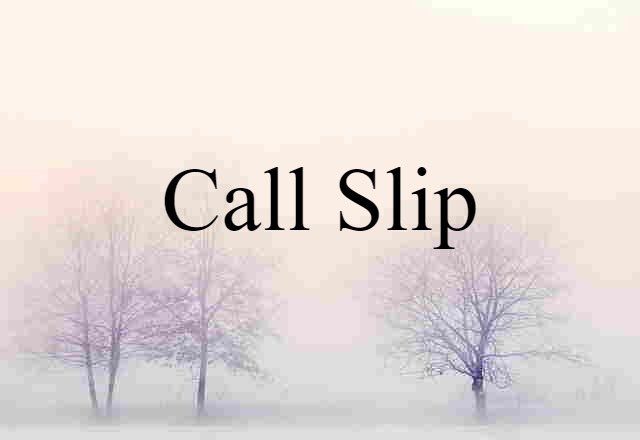 Call Slip (noun) Definition, Meaning & Examples