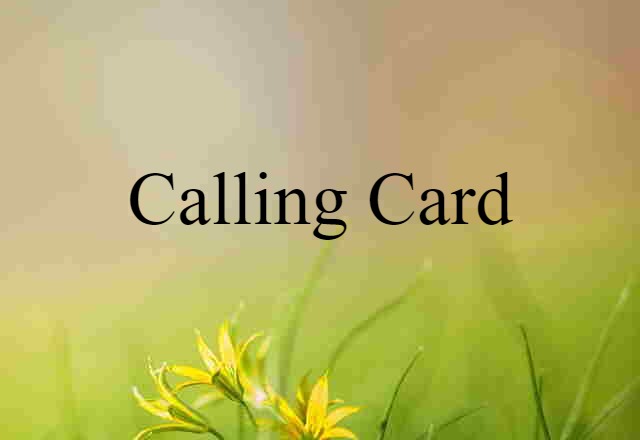 Calling Card (noun) Definition, Meaning & Examples