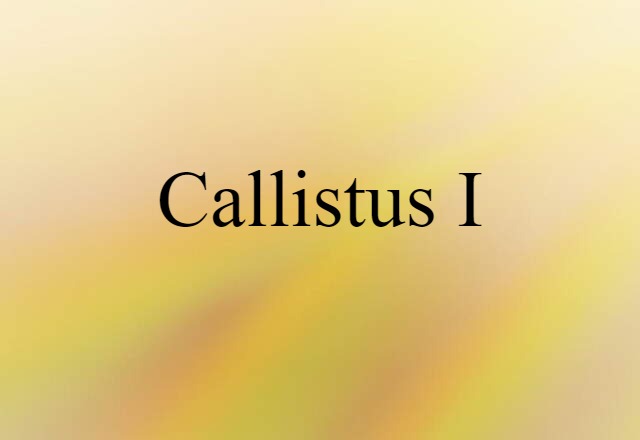 Callistus I (noun) Definition, Meaning & Examples