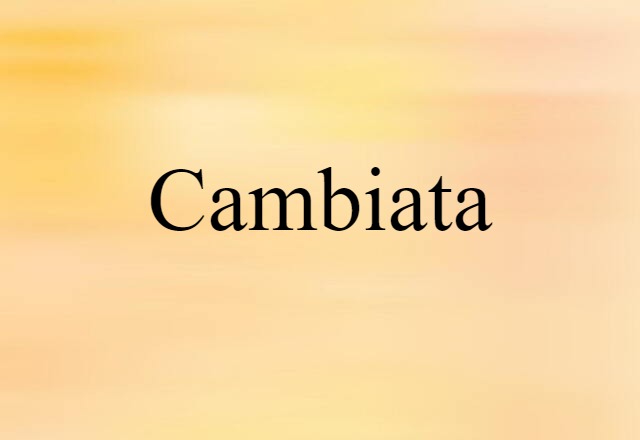 Cambiata (noun) Definition, Meaning & Examples