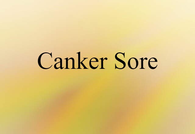 Canker Sore (noun) Definition, Meaning & Examples