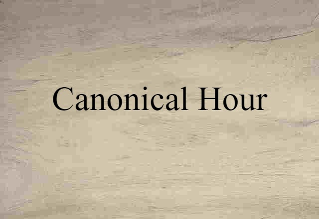 canonical hour