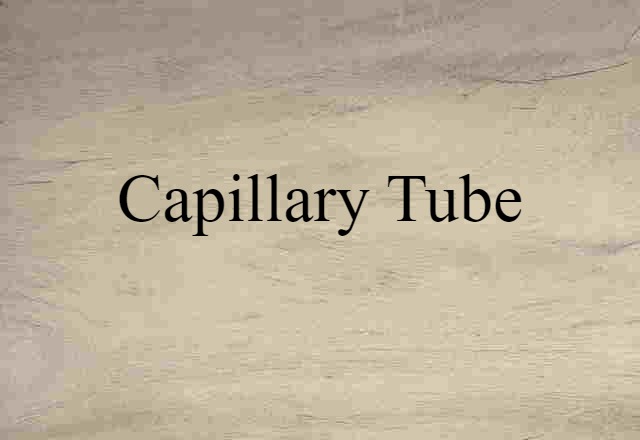 Capillary Tube (noun) Definition, Meaning & Examples