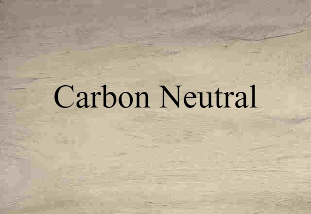 carbon neutral