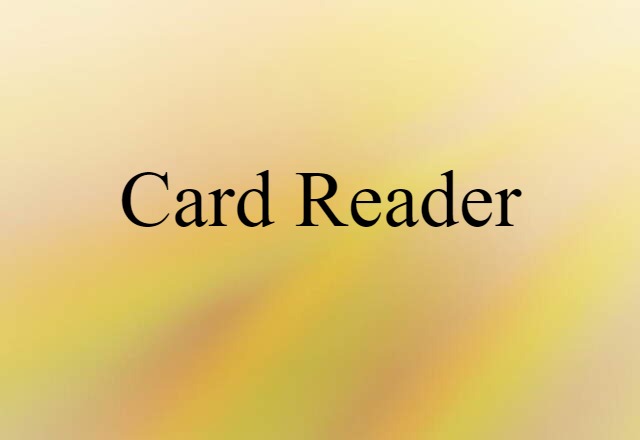 Card Reader (noun) Definition, Meaning & Examples