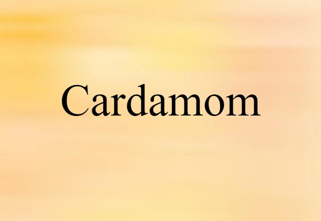 Cardamom (noun) Definition, Meaning & Examples