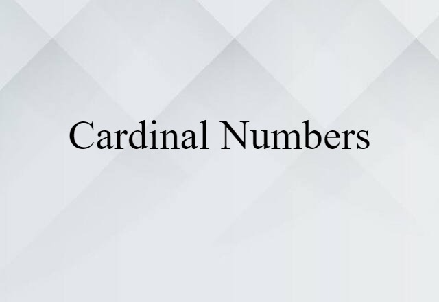 cardinal numbers