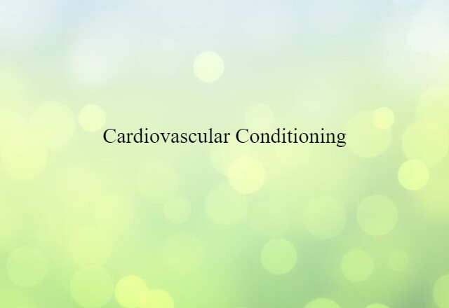 Cardiovascular Conditioning (noun) Definition, Meaning & Examples