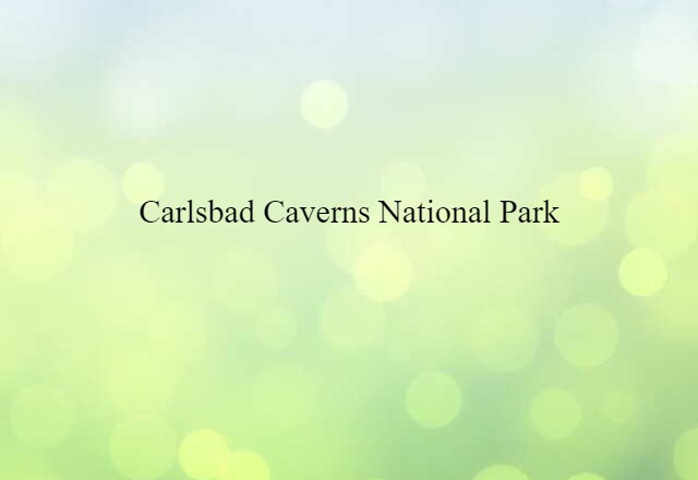 Carlsbad Caverns National Park