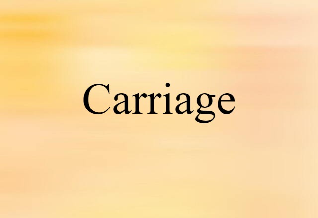 Carriage (noun) Definition, Meaning & Examples