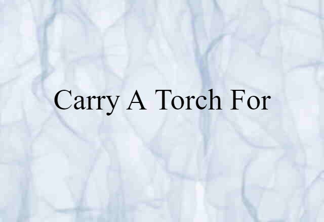 carry a torch for