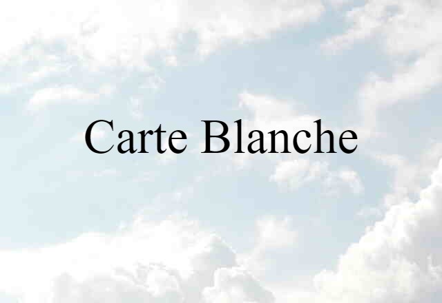 Carte Blanche (noun) Definition, Meaning & Examples