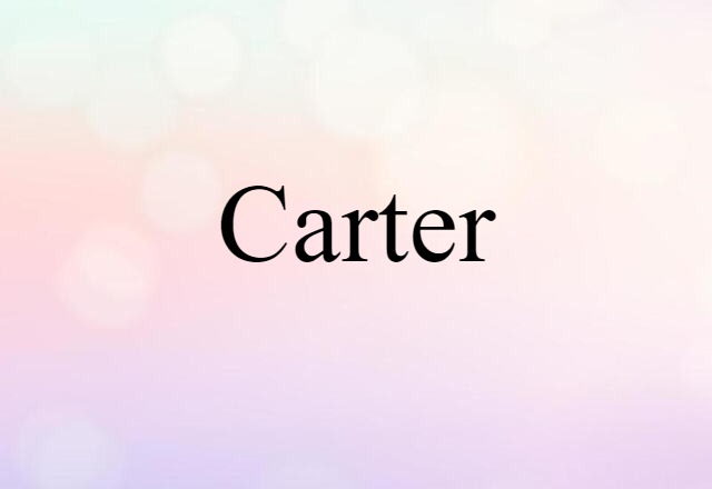 Carter (noun) Definition, Meaning & Examples