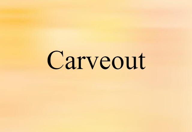 Carveout (noun) Definition, Meaning & Examples