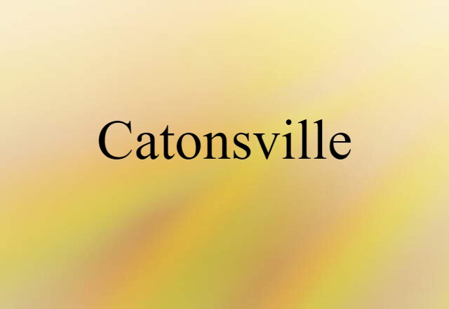 Catonsville (noun) Definition, Meaning & Examples