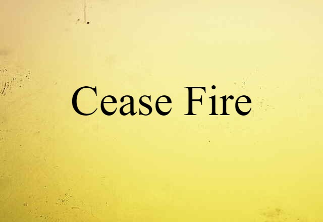 Cease Fire (noun) Definition, Meaning & Examples