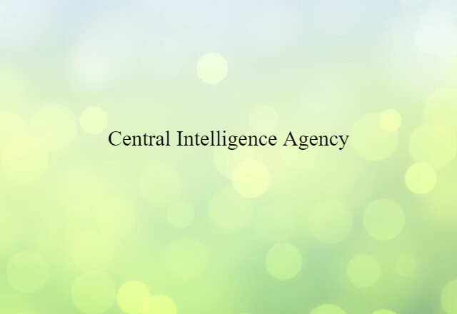 Central Intelligence Agency