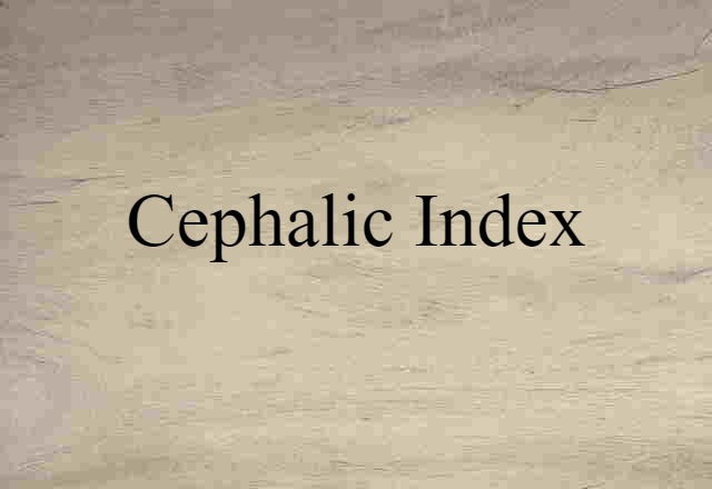 Cephalic Index (noun) Definition, Meaning & Examples