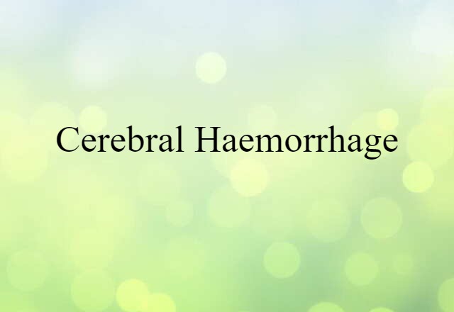 Cerebral Haemorrhage (noun) Definition, Meaning & Examples