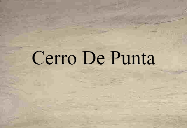 Cerro De Punta (noun) Definition, Meaning & Examples