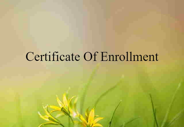 certificate of enrollment