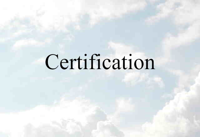 certification