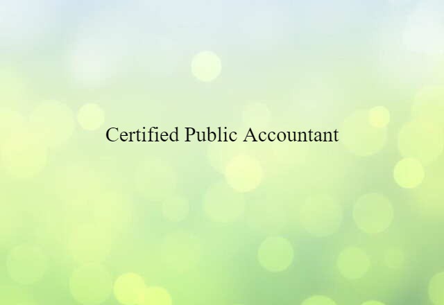 certified public accountant