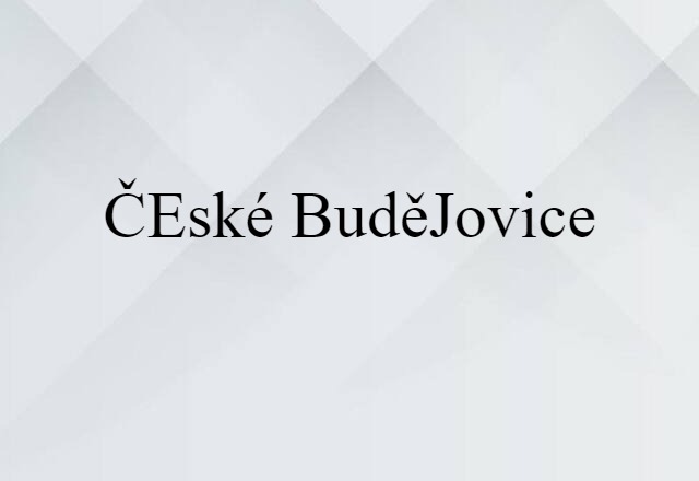 České Budějovice (noun) Definition, Meaning & Examples