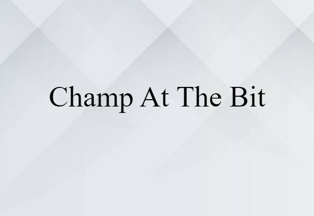 Champ At The Bit (noun) Definition, Meaning & Examples