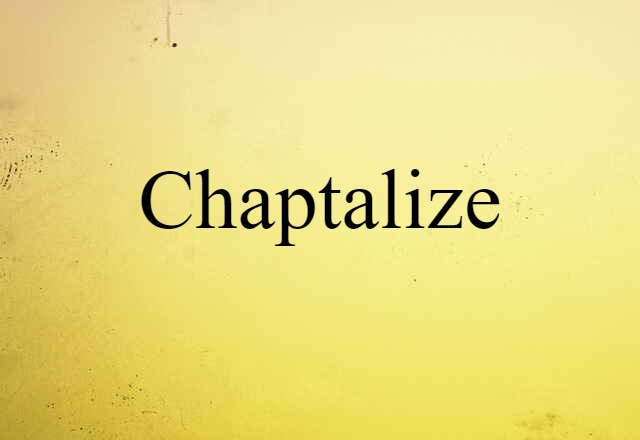 Chaptalize (noun) Definition, Meaning & Examples