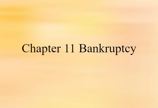 Chapter 11 bankruptcy