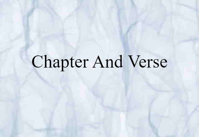 chapter and verse