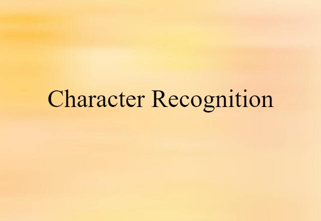 character recognition