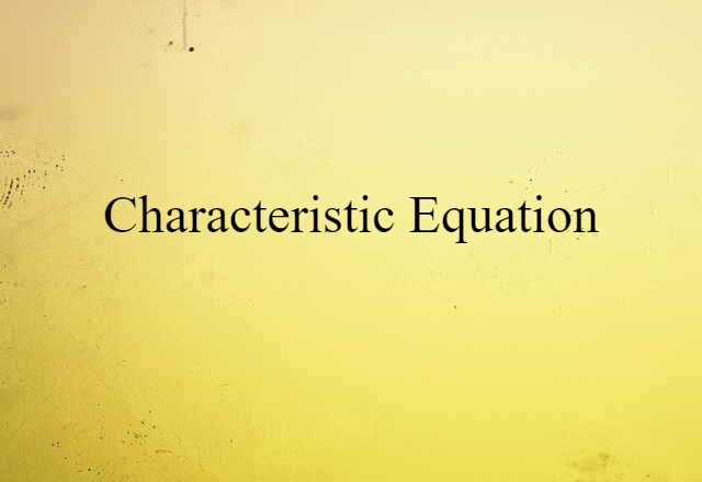 characteristic equation