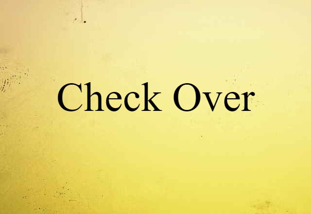 Check Over (noun) Definition, Meaning & Examples