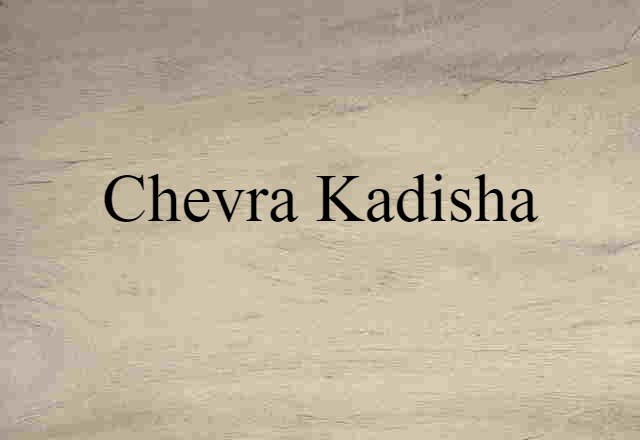 Chevra Kadisha