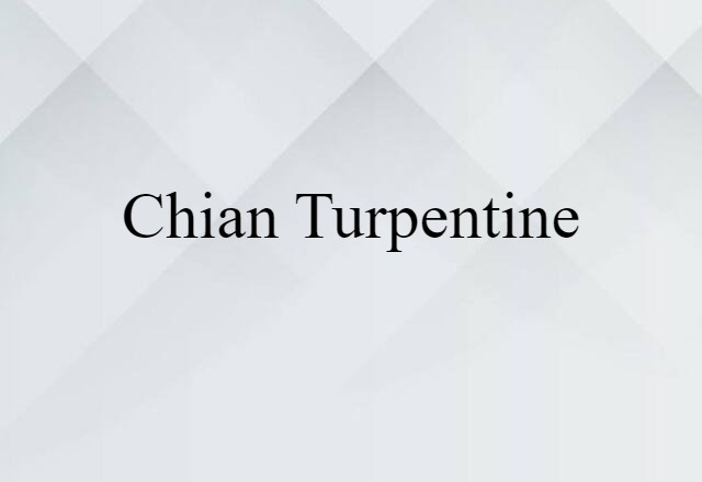 Chian Turpentine (noun) Definition, Meaning & Examples